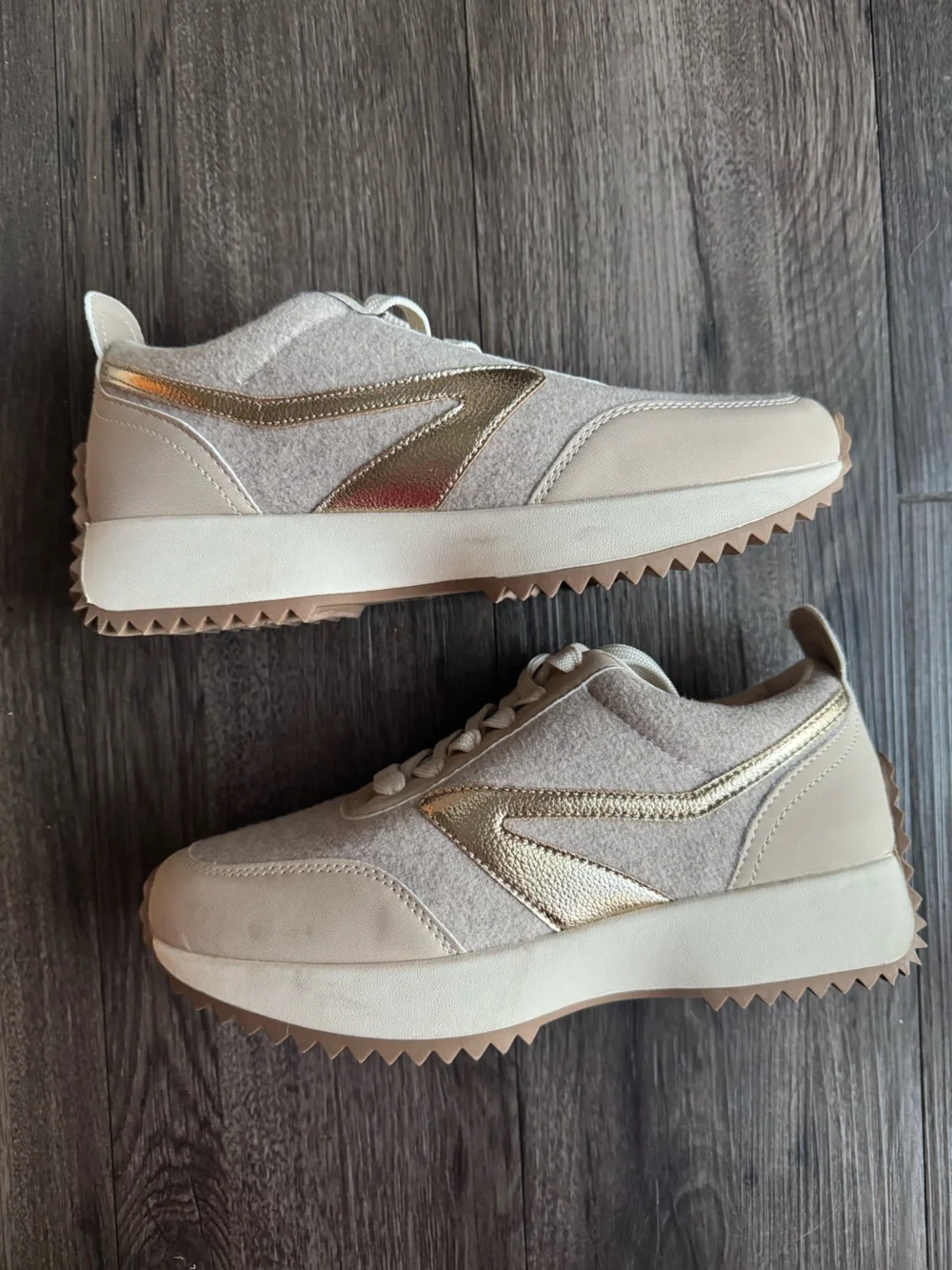 Dolce Vita Cream and Gold Platform Sneakers
